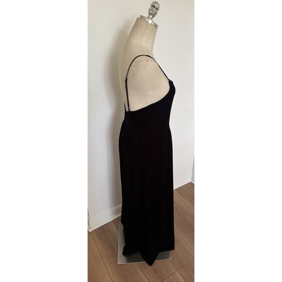 Urban Outfitters Emmavella Black Velvet Scoop Back Jumpsuit Wide Leg Med Strappy - Picture 12 of 12